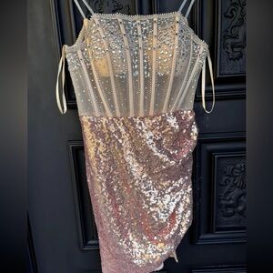 Sparkling Sequin Dress with Beaded Bodice
